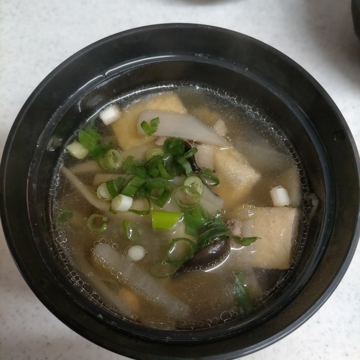 麺つゆで大根たっぷりひき肉豚汁